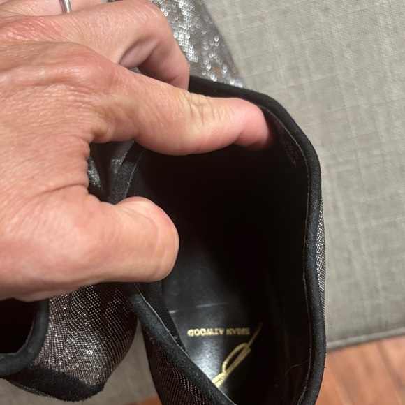 BRIAN ATWOOD SPARKLING PRINT STILETTO PLATFORM SHOES - SUEDE ON BOTTOM 6 1/2 - Picture 7 of 9